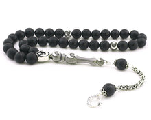 Load image into Gallery viewer, 925 Carat Silver Tassel Round Cut Onyx Natural Stone Prayer Beads
