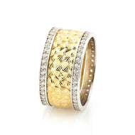 Women's Double Layer Zircon Gemmed 925 Carat Silver Wedding Ring