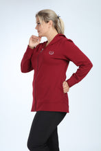 Load image into Gallery viewer, Women&#39;s Oversize Hooded Zipped Claret Red Jacket
