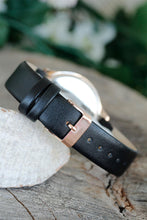 Load image into Gallery viewer, Women&#39;s Black Leather Strap Watch
