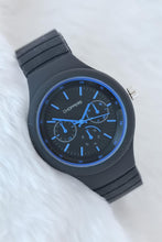 Load image into Gallery viewer, Women&#39;s Blue Dial Black Silicone Corded Watch
