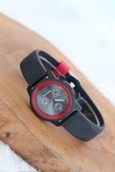 Women's Black Silicone Strap Watch