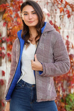 Load image into Gallery viewer, Women&#39;s Hooded Saxe Reversible Coat
