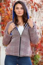 Load image into Gallery viewer, Women&#39;s Hooded Saxe Reversible Coat
