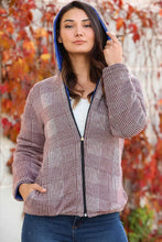 Load image into Gallery viewer, Women&#39;s Hooded Saxe Reversible Coat
