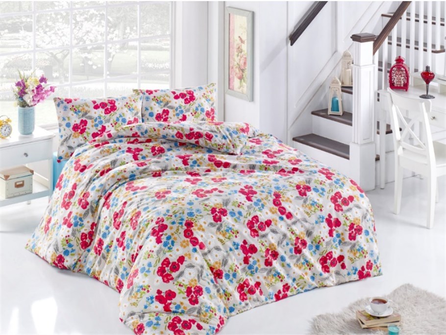 Floral Pattern Double Bed Pique Set