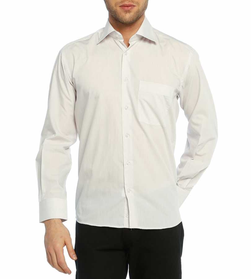Men's Classic Cut Long Sleeves Plain Light Grey Shirt