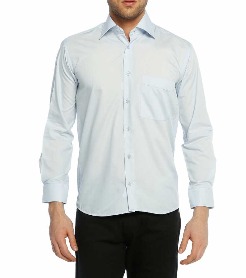 Men's Classic Cut Long Sleeves Plain Light Blue Shirt