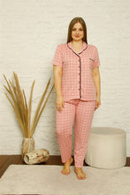Load image into Gallery viewer, Women&#39;s Oversize Pocket Patterned Cotton Pajama Set
