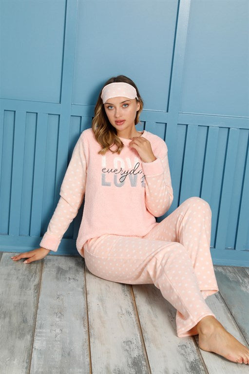 Women's Polar Fleece Soft Pajama Set