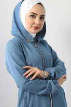 Load image into Gallery viewer, Women&#39;s Light Blue Modest Abaya
