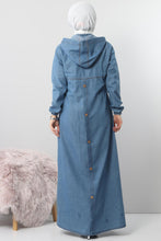 Load image into Gallery viewer, Women&#39;s Light Blue Modest Abaya
