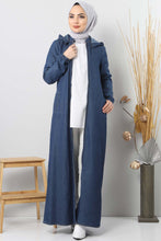 Load image into Gallery viewer, Women&#39;s Dark Blue Modest Denim Abaya
