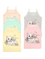Girl's Cat Print Camisole Set (5 Pieces)