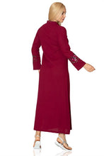 Load image into Gallery viewer, Women&#39;s Zipped Claret Red Abaya
