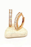 Women's Gemmed Rose Gold Plated Silver Earrings