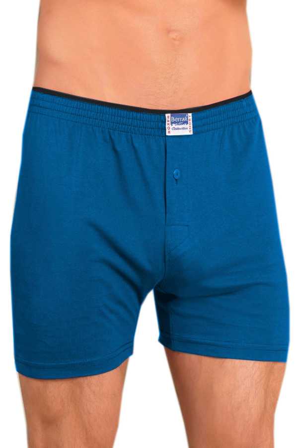 Men's Towel Waist Buttoned Cotton Petrol Boxer