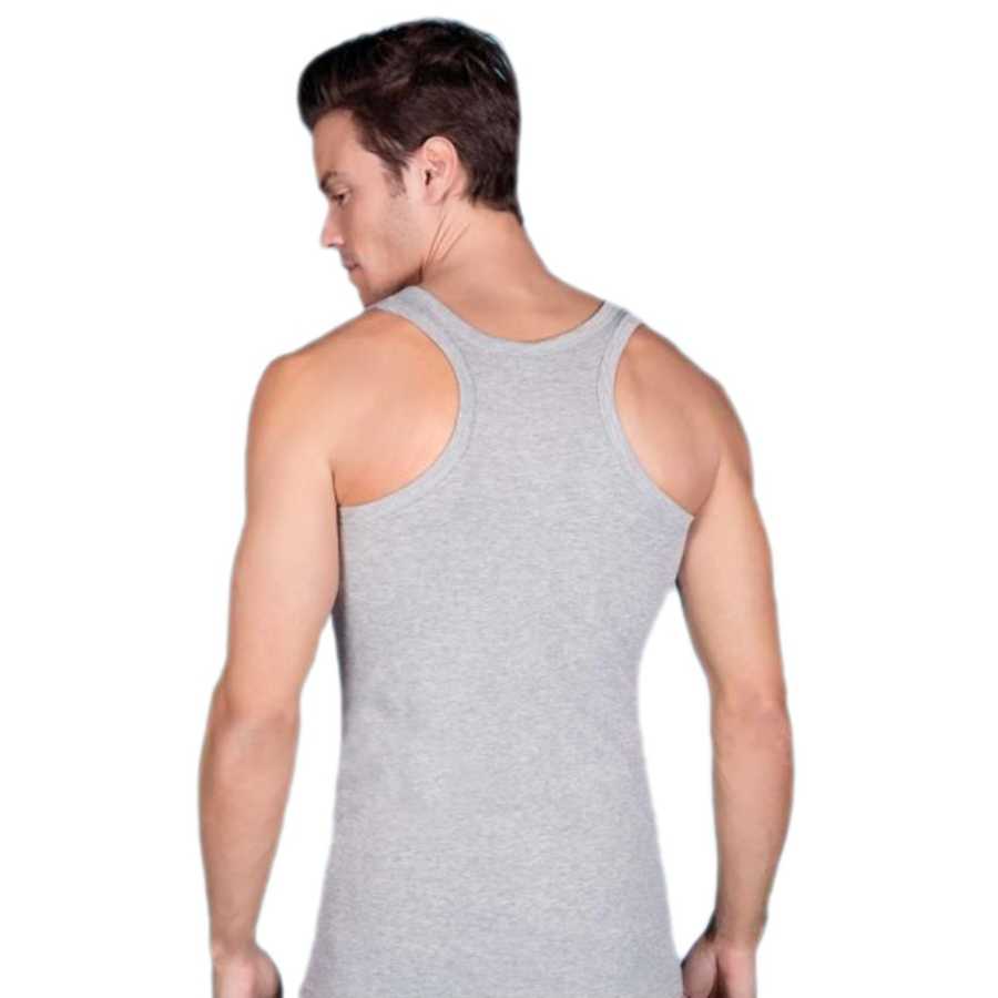 Men's Lycra Combed Cotton Grey Sleeveless T-shirt