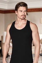 Load image into Gallery viewer, Men&#39;s Lycra Combed Cotton Sports Black Sleeveless T-shirt
