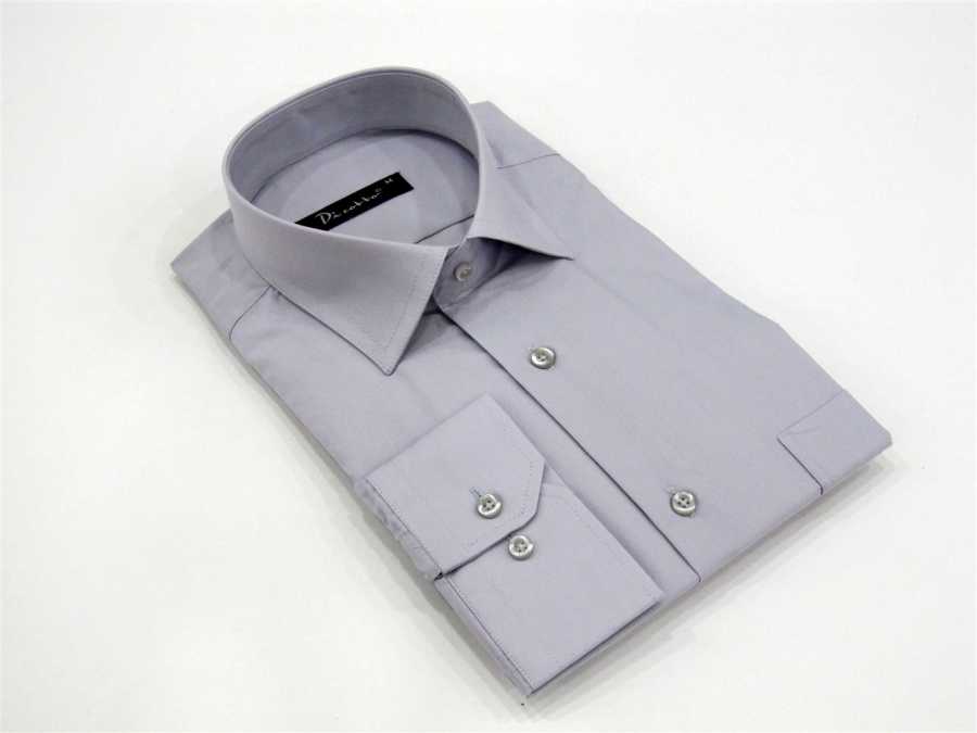 Men's Oversize Long Sleeves Plain Grey Classic Shirt