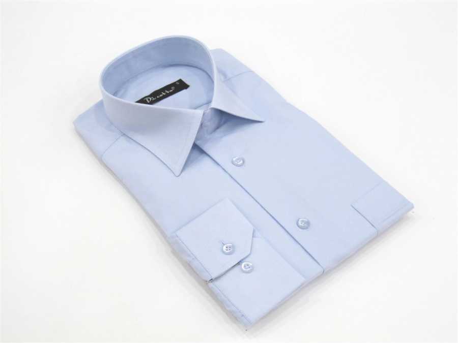 Men's Classic Oversize Long Sleeves Plain Light Blue Shirt