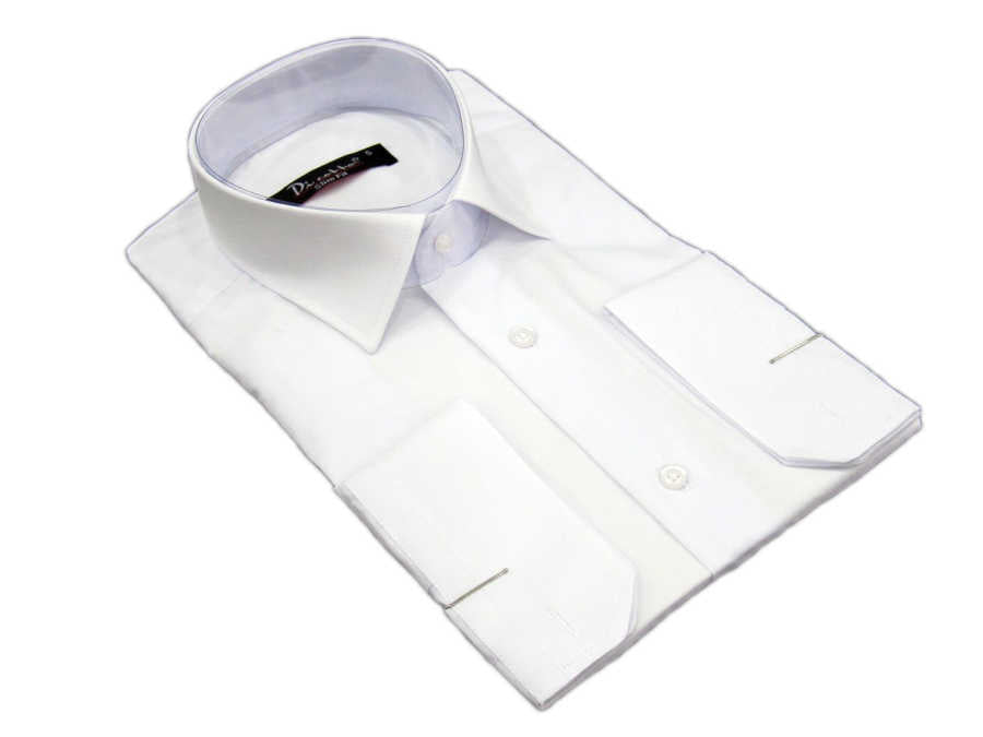 Men's Slim Fit Long Sleeves Plain White Shirt