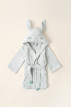 Load image into Gallery viewer, Kid&#39;s Hooded Mint Green Bathrobe
