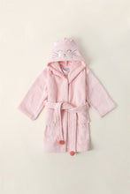 Load image into Gallery viewer, Kid&#39;s Pink Cotton Bathrobe
