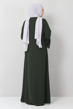 Load image into Gallery viewer, Women&#39;s Oversize Gem Detail Khaki Abaya
