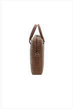 Load image into Gallery viewer, Unisex Ginger Crocodile Document Bag
