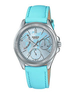 Women's Metal Case Leather Strap Watch