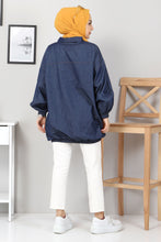 Load image into Gallery viewer, Women&#39;s Pocket Detail Dark Blue Denim Tunic
