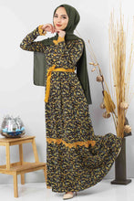 Load image into Gallery viewer, Women&#39;s Lace Detail Floral Pattern Modest Long Dress
