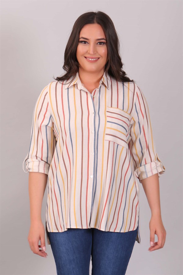 Women's Long Back Striped Shirt