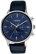 Men's Round Metal Case Navy Blue Watch