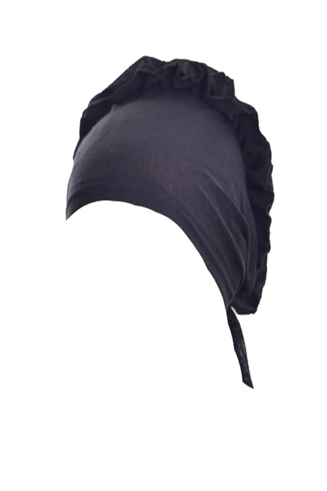 Women's Stitched Navy Blue Lace Frill Bonnet