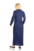 Load image into Gallery viewer, Women&#39;s Lace Detail Navy Blue Abaya
