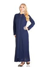 Load image into Gallery viewer, Women&#39;s Lace Detail Navy Blue Abaya
