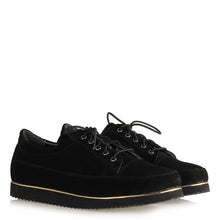 Load image into Gallery viewer, Women&#39;s Lace-up Black Swede Shoes
