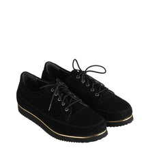 Load image into Gallery viewer, Women&#39;s Lace-up Black Swede Shoes
