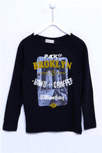 Load image into Gallery viewer, Teen Boy&#39;s Long Sleeves Printed Black T-shirt
