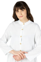 Load image into Gallery viewer, Women&#39;s Button Pocket White Abaya
