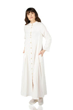 Load image into Gallery viewer, Women&#39;s Button Cream Abaya
