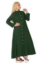 Load image into Gallery viewer, Women&#39;s Button Green Abaya
