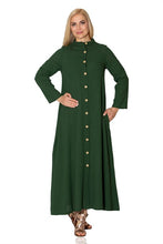 Load image into Gallery viewer, Women&#39;s Button Green Abaya
