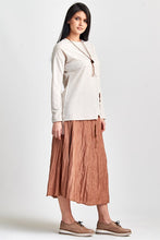 Load image into Gallery viewer, Women&#39;s Beige Blouse &amp; Skirt Set
