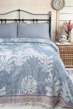 Load image into Gallery viewer, Fringe Leaf Pattern Pique Bed Throw - 1 Piece
