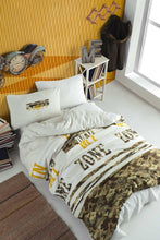 Load image into Gallery viewer, Patterned Khaki Single Bed Duvet Cover Set
