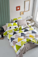 Load image into Gallery viewer, Patterned Green Single Bed Duvet Cover Set
