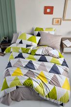 Load image into Gallery viewer, Patterned Green Single Bed Duvet Cover Set
